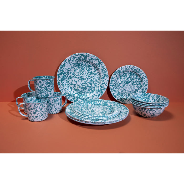 Crow Canyon Home Splatter Serviesset 16-delig, Blauw