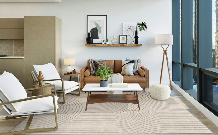 AFK Living vloerkleed Groove - reliëfeffect - beige