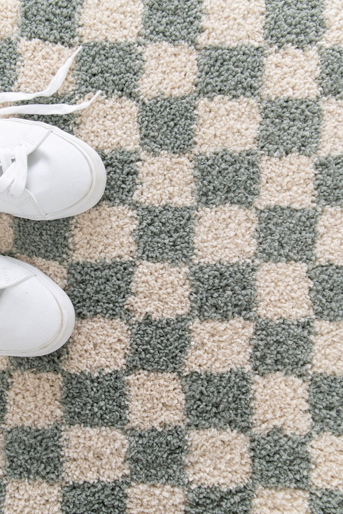 AFK Living vloerkleed Checkers - zeer zacht - groen