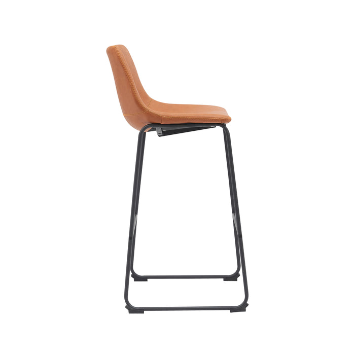 LABEL51 - Barkruk Risto - Cognac PU - Zwart Metaal