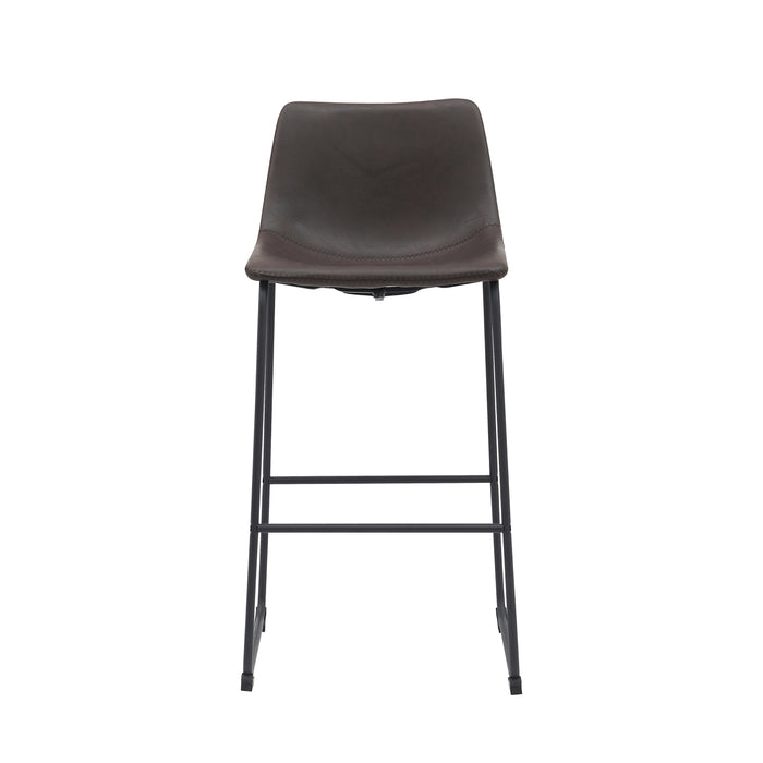 LABEL51 - Barkruk Risto - Donkerbruin PU - Zwart Metaal