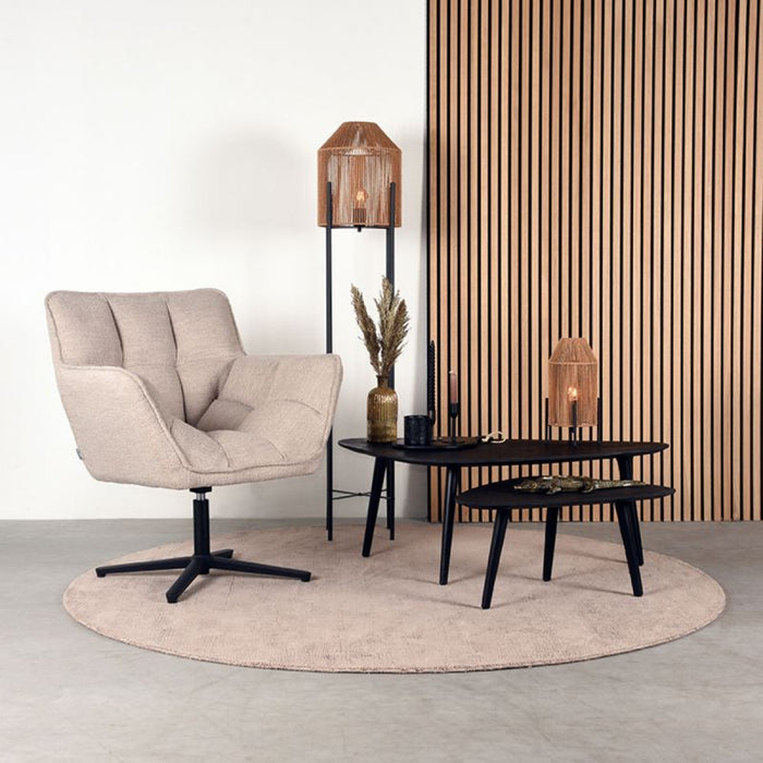 LABEL51 - Salontafel Set Rock - Zwart Mangohout - Zwart Metaal