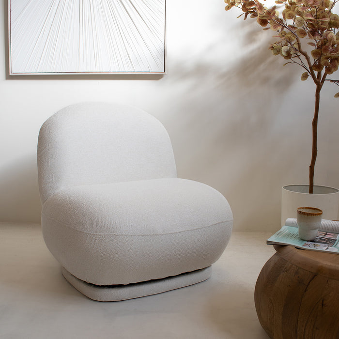 DÉJA Living - Draaifauteuil Wit 85cm - Stof - Boone