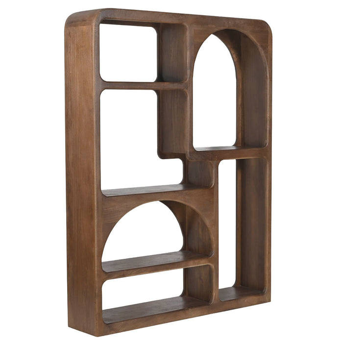 Giga Meubel - Vakkenkast Donkerbruin Hout - 120x34x180 - Yuki