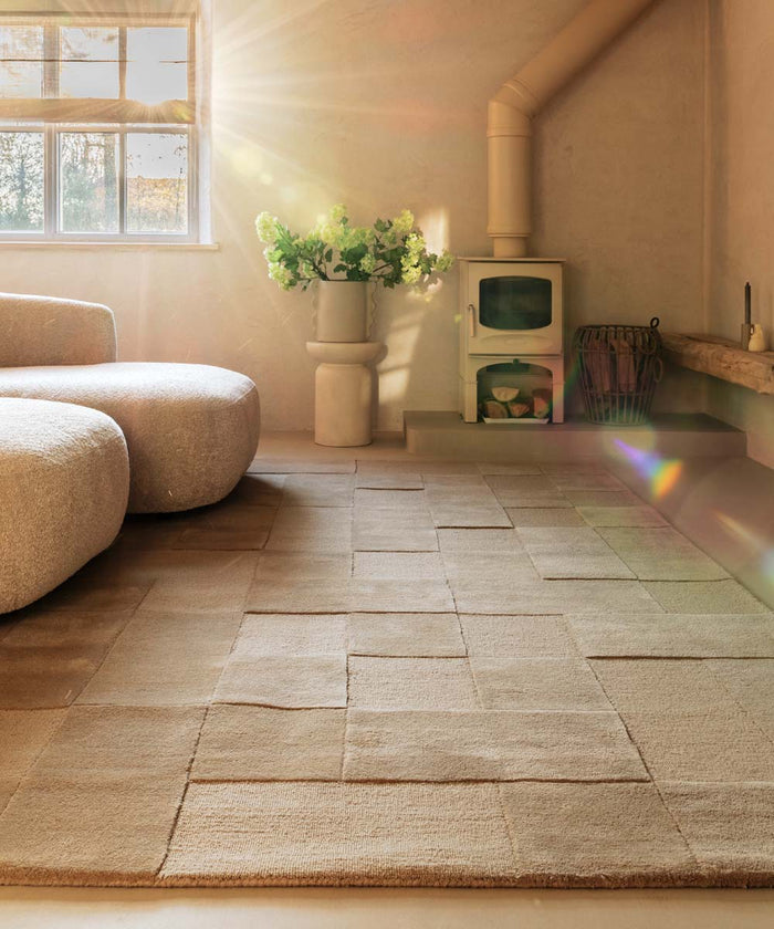 Nordic Weavers Retro vloerkleed - Summit Check beige - 200x300 cm