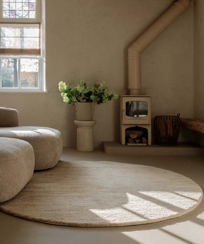 Nordic Weavers Rond berber vloerkleed - Nomad beige - 300 cm