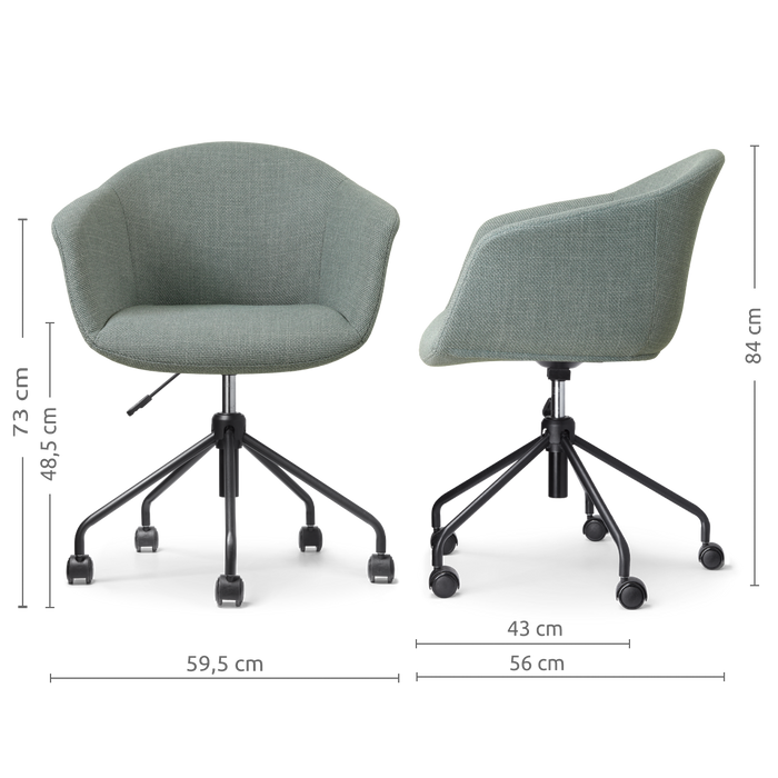 Nolon Nout-Otis bureaustoel saliegroen - zwart onderstel