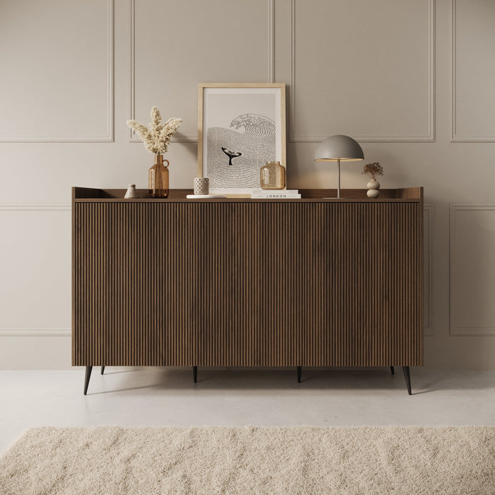 Meubella - Asty - Dressoir - Donker eiken - 150x41x92 cm