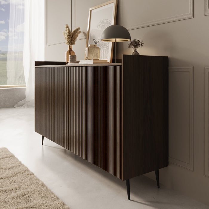 Meubella - Asty - Dressoir - Donker eiken - 150x41x92 cm