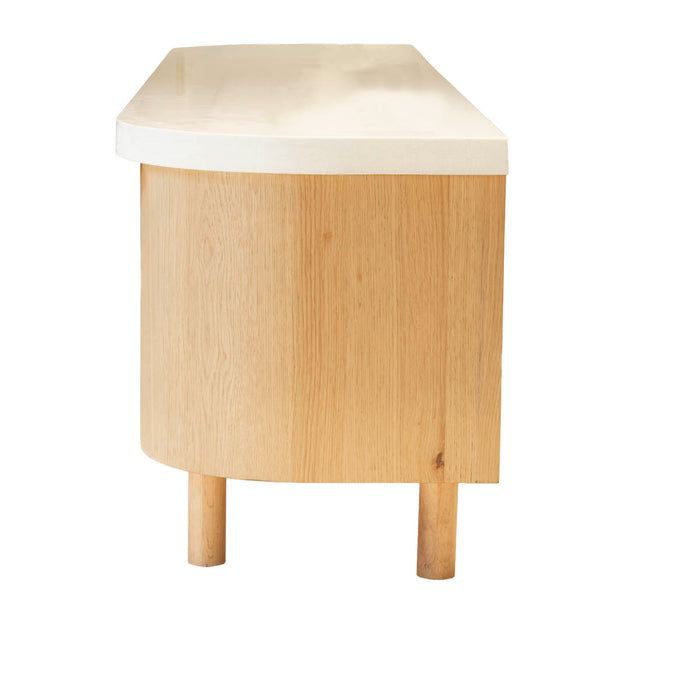 DÉJA Living - Tv-meubel Naturel Hout|Terrazzo - 180x40x35cm - Toledo