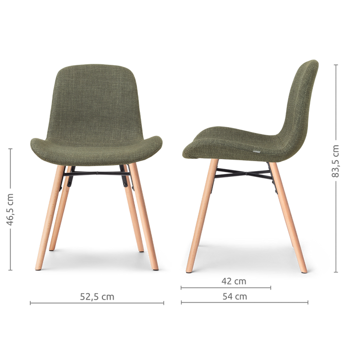 Nolon Nena-Fé eetkamerstoel forestgroen - houten onderstel