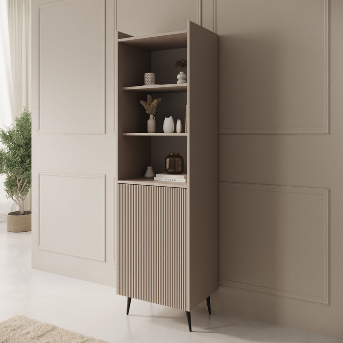 Meubella - Asty - Boekenkast - Beige - 52x41x180 cm