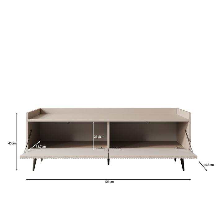 Meubella - Asty - TV-Meubel - Beige - 121 cm