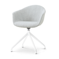 Nolon Nola-Otis Eetkamerstoel Grijs Melange - Draaibaar Wit Onderstel