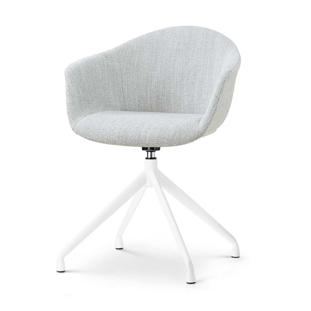 Nolon Nola-Otis Eetkamerstoel Grijs Melange - Draaibaar Wit Onderstel