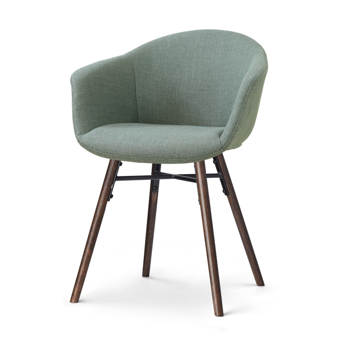 Nolon Nena-Otis Eetkamerstoel Saliegroen - Walnoot Houten Onderstel