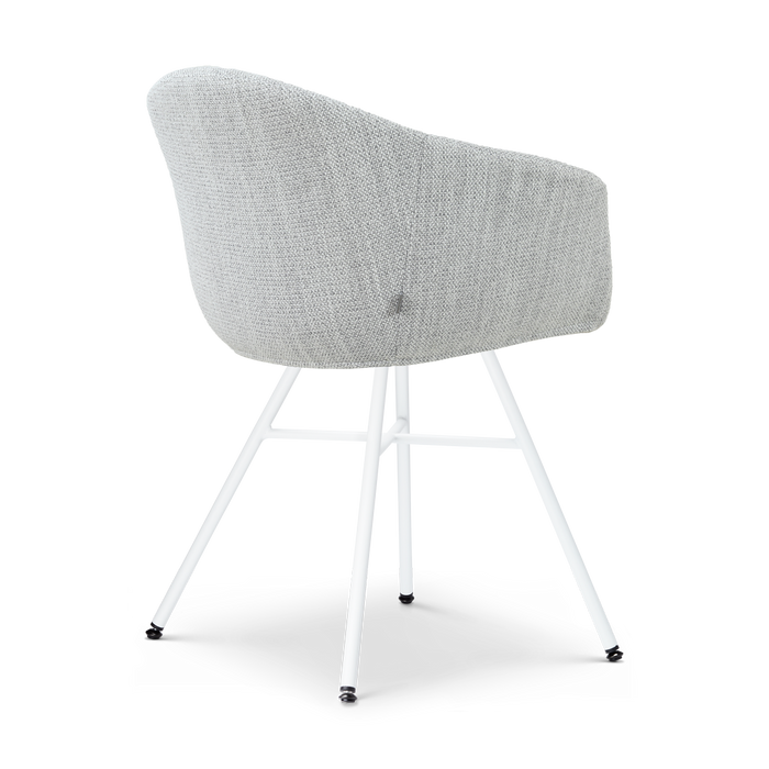 Nolon Noa-Otis Eetkamerstoel Grijs Melange - met Armleuning - Wit