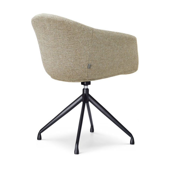 Nolon Nola-Otis Eetkamerstoel Taupe Melange - Draaibaar Zwart