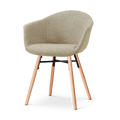Nolon Nena-Otis Eetkamerstoel Taupe Melange - Houten Onderstel