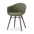 Nolon Nena-Otis eetkamerstoel forestgroen - walnoot houten onderstel