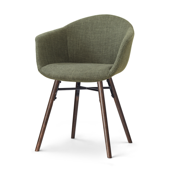 Nolon Nena-Otis eetkamerstoel forestgroen - walnoot houten onderstel