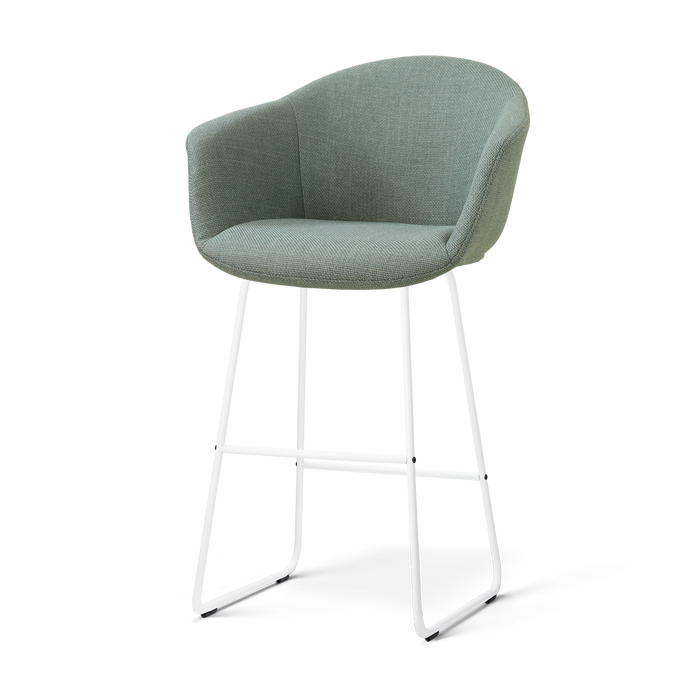 Nolon Nino-Otis barkruk saliegroen - wit onderstel - 75 cm