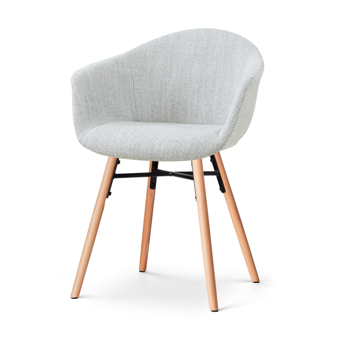 Nolon Nena-Otis Eetkamerstoel Grijs Melange - Armleuning - Stof