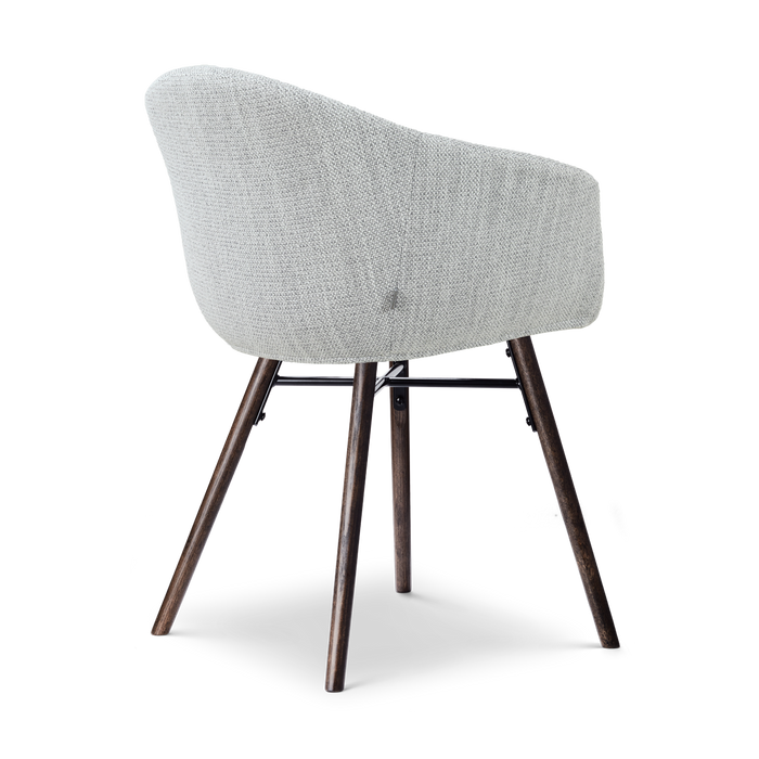 Nolon Nena-Otis Eetkamerstoel Grijs Melange - met Armleuning - Walnoot