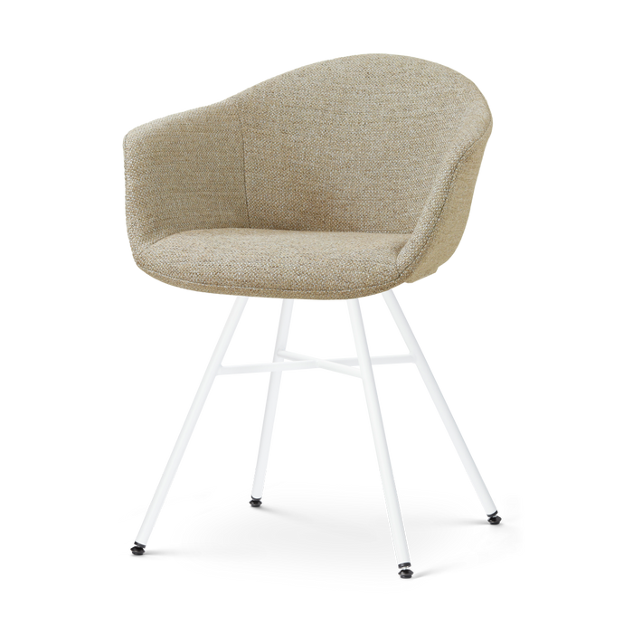 Nolon Noa-Otis eetkamerstoel taupe melange - wit onderstel