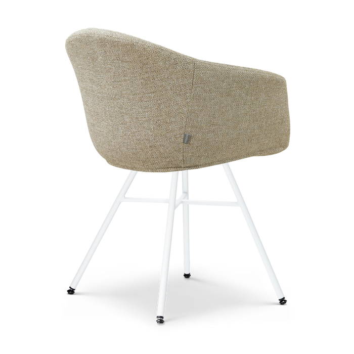 Nolon Noa-Otis eetkamerstoel taupe melange - wit onderstel