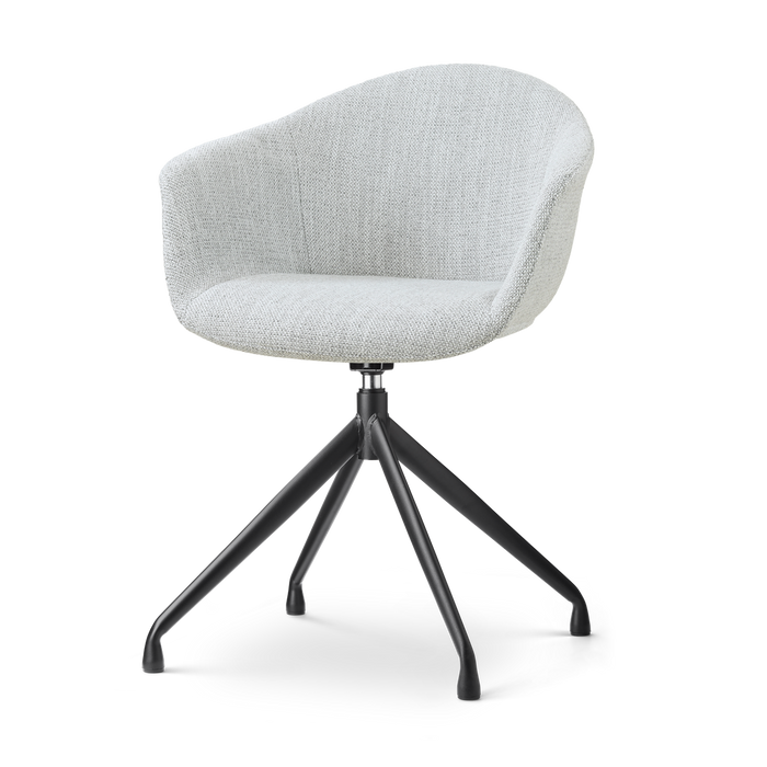 Nolon Nola-Otis Draaibare Eetkamerstoel Grijs Melange - Zwart