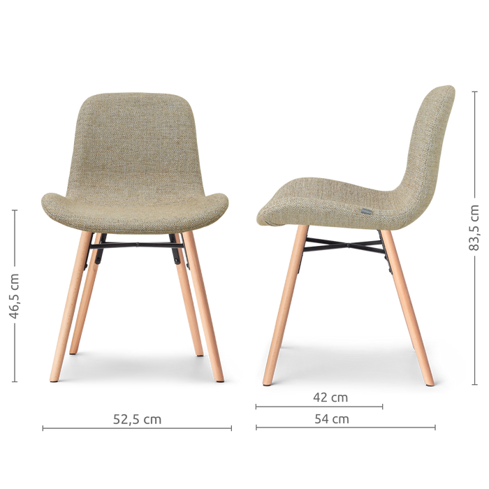 Nolon Nena-Fé eetkamerstoel taupe melange - houten onderstel