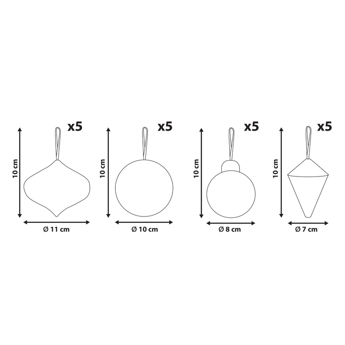 Beliani - JOLSTRA - Set van 20 kerstornamenten - Beige - Papier