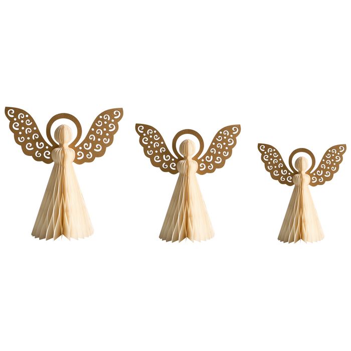 Beliani - EIRA - Set van 3 kerstfiguren - Beige - Papier