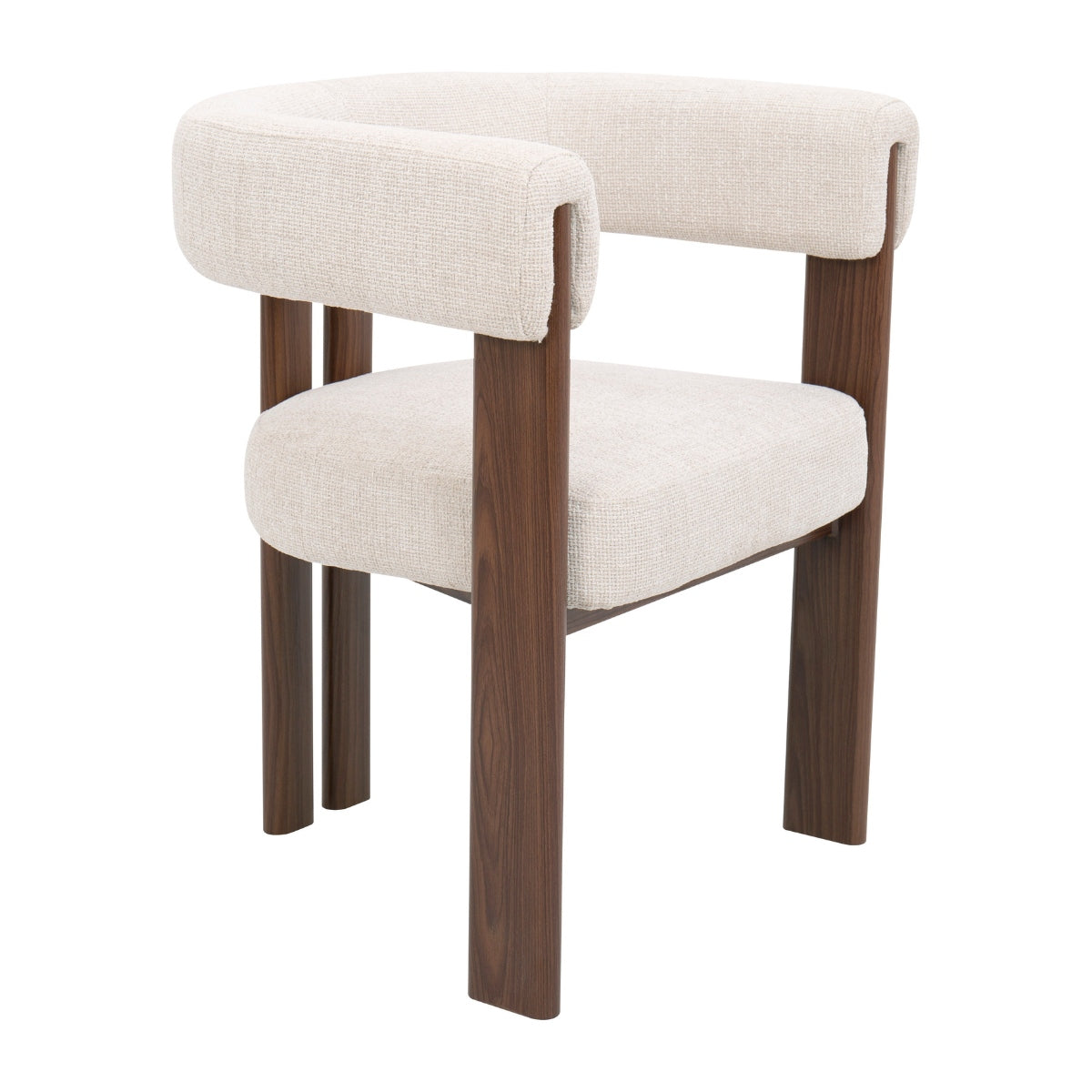 DÉJA Living - Fauteuil Beige Stof - Walnoot - 67x60x70cm - Aragon