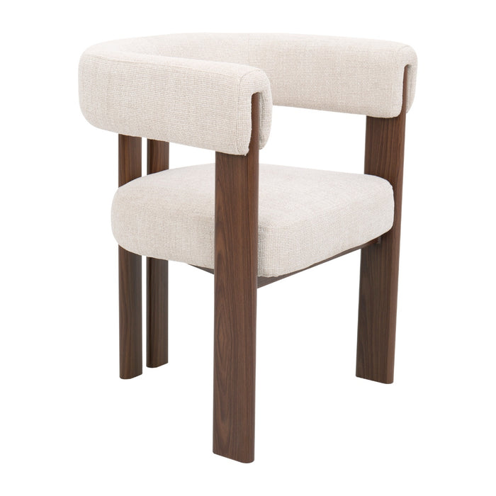DÉJA Living - Fauteuil Beige Stof - Walnoot - 67x60x70cm - Aragon