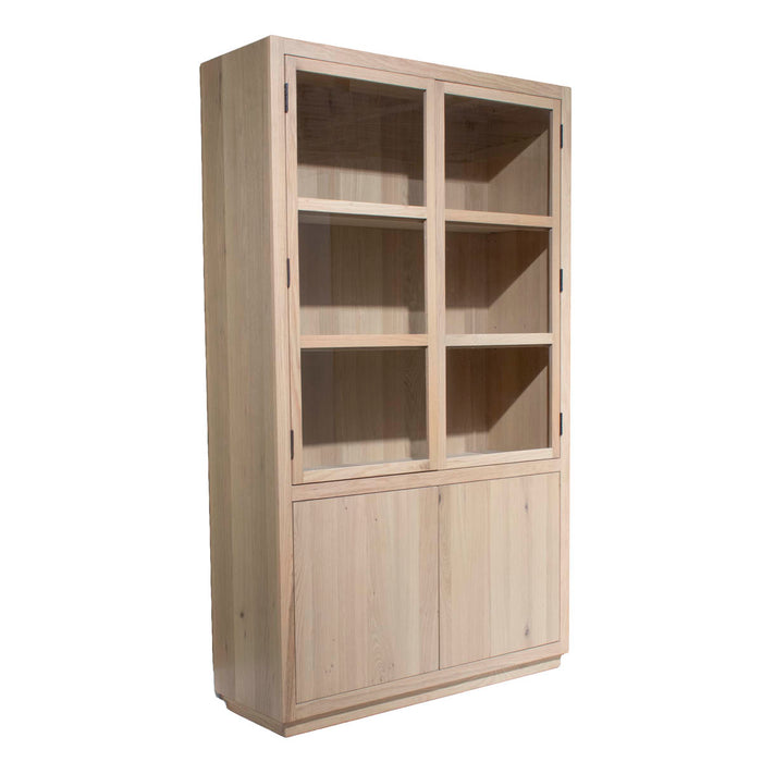 DÉJA Living - Vitrinekast Naturel Hout - 120x40x200cm - Cuenca