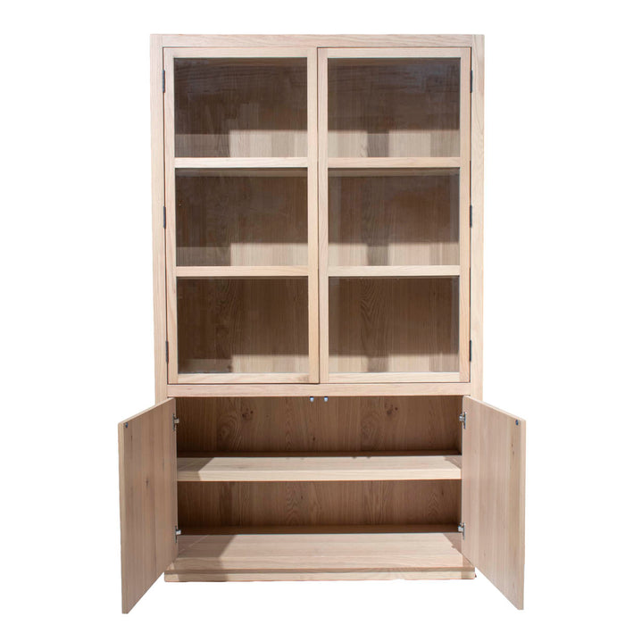 DÉJA Living - Vitrinekast Naturel Hout - 120x40x200cm - Cuenca