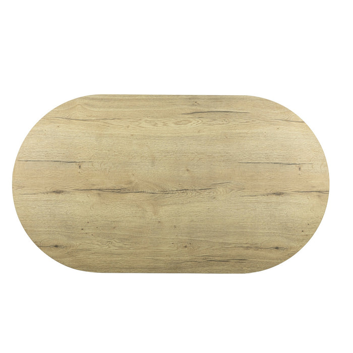 Giga Meubel - Eettafel Ovaal - Naturel Hout - 160x90x75cm - Sylla