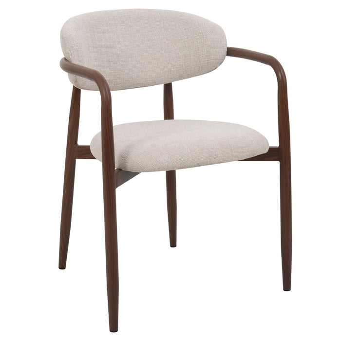 Giga Meubel - Eetkamerstoel Beige|Walnoot - Alexia - Set van 2