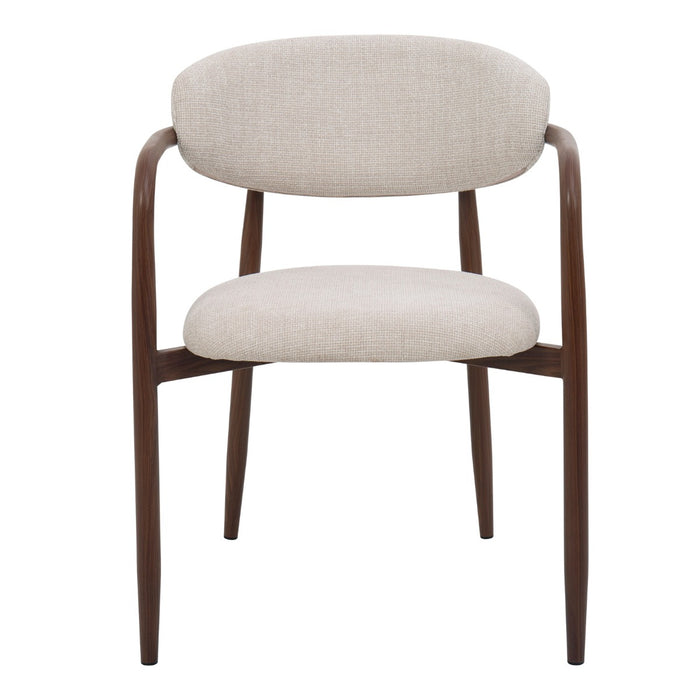 Giga Meubel - Eetkamerstoel Beige|Walnoot - Alexia - Set van 2