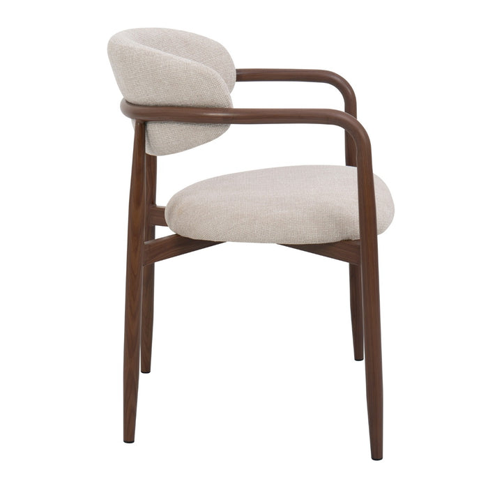 Giga Meubel - Eetkamerstoel Beige|Walnoot - Alexia - Set van 2