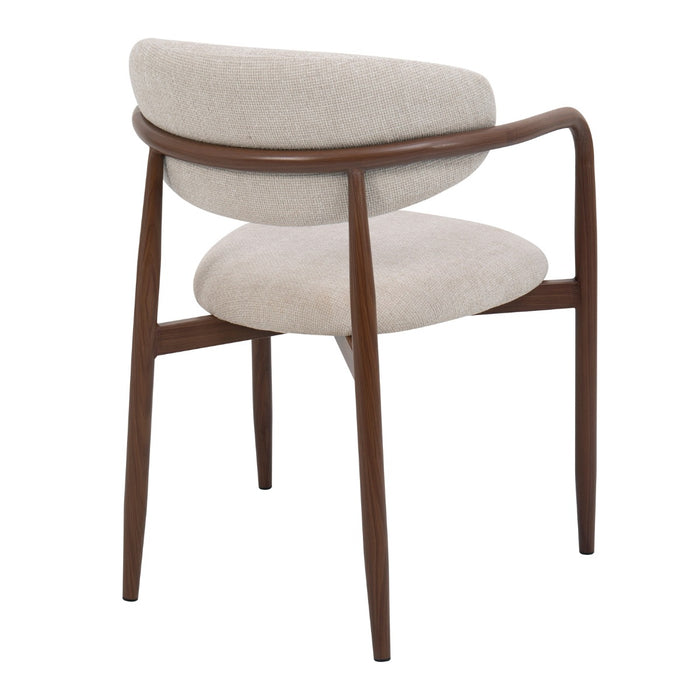 Giga Meubel - Eetkamerstoel Beige|Walnoot - Alexia - Set van 2