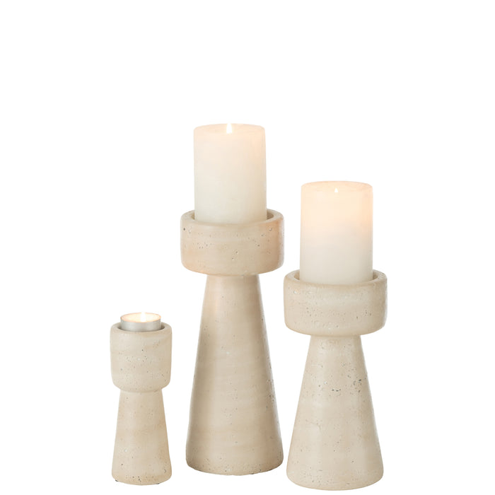 J-Line kandelaar Orlina - cement - creme - large