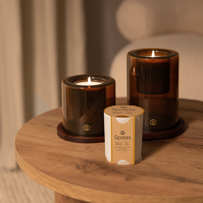 Spaas Delight Giftbox Glorious Glimmer – 2 Geurkaarsen & Schaal