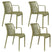Housecraft Living Mante Tuinstoelen Groen - Set van 4