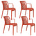 Housecraft Living Mante Tuinstoelen Terra| Rood - Set van 4