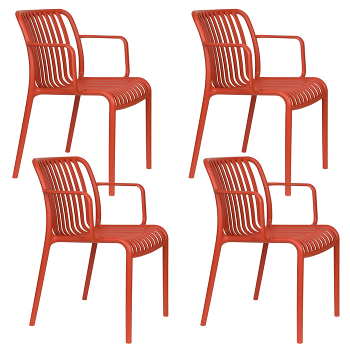 Housecraft Living Mante Tuinstoelen Terra| Rood - Set van 4