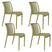 Housecraft Living Mante Tuinstoelen Kunststof Groen - Set van 4