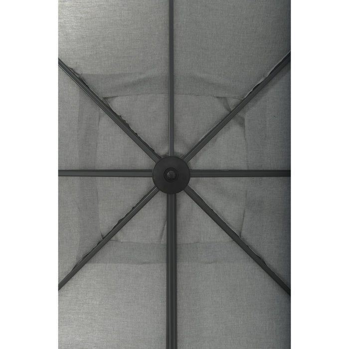 Hawaii Big Pole II parasol - 350x350 cm - carbon black - royal grijs